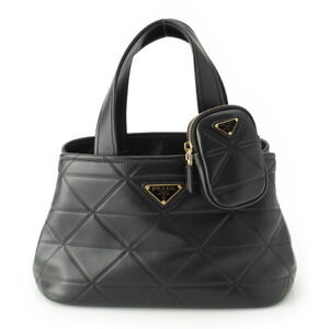 Prada lambskin quilted shoulder bag pouch black